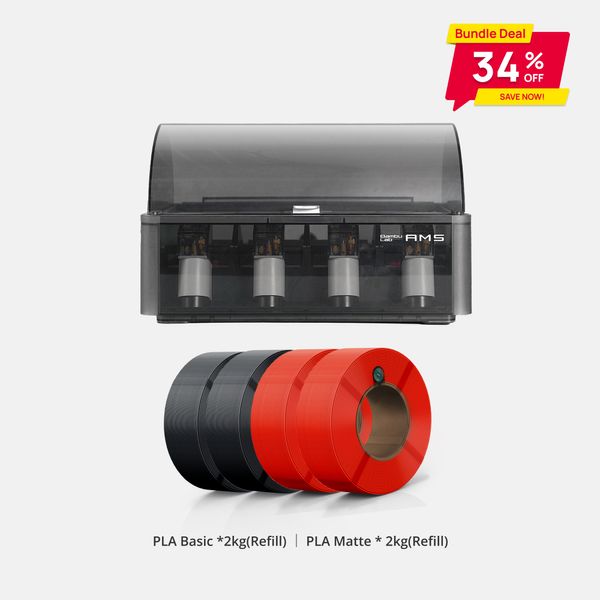 Bambu Lab AMS + 4 rolls of filaments bundle