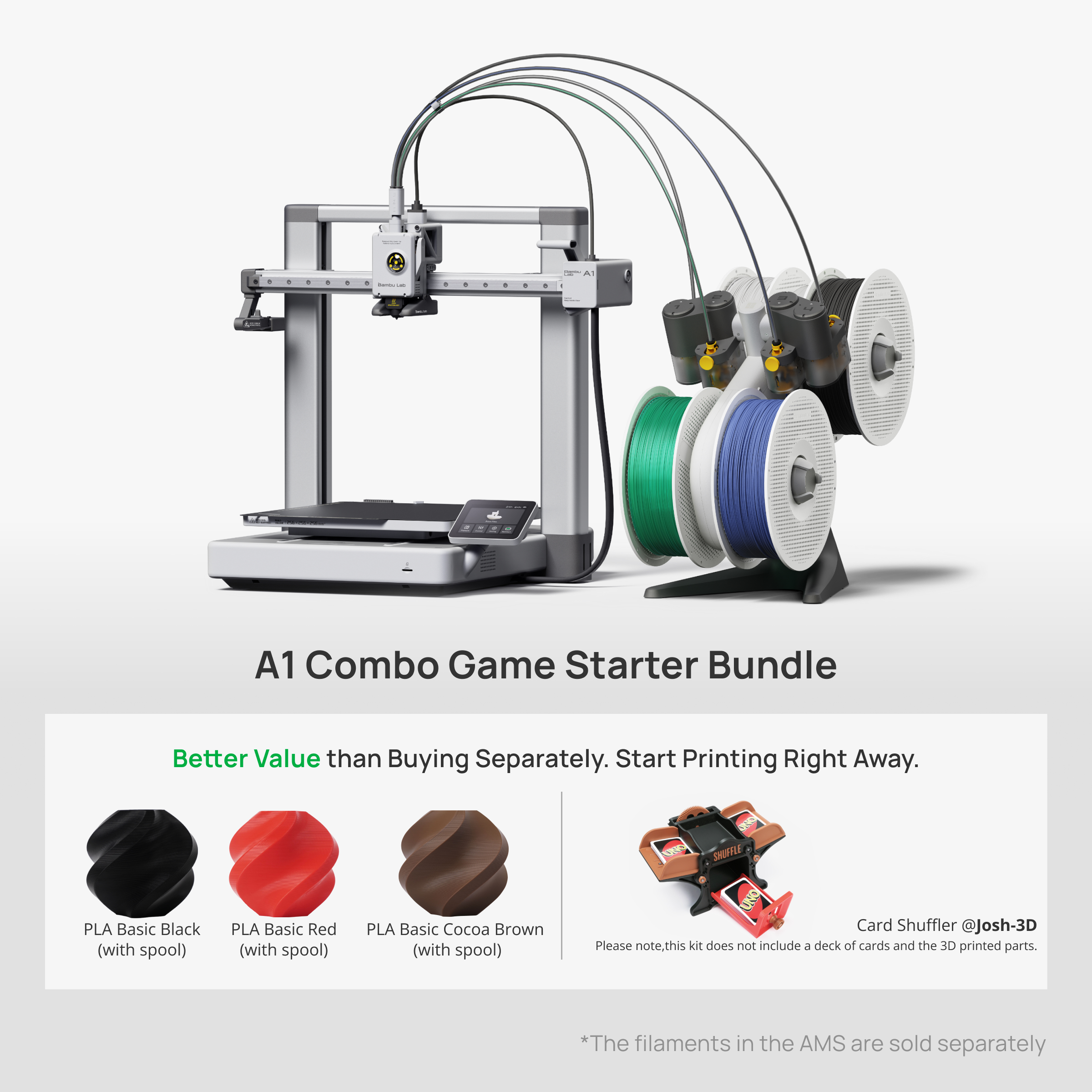 Bambu Lab A1 Combo 3Dプリンター +備品 Bambu Lab A1 | Multi-color 3D Printer | Bambu Lab EU Mağazası