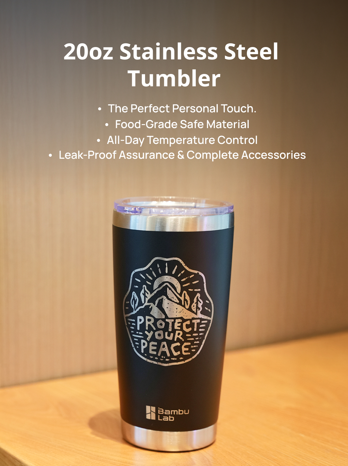 20oz Stainless Steel Tumbler | Bambu Lab US Store