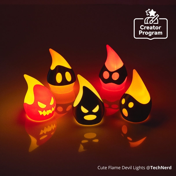 Lumières mignonnes du diable de flamme